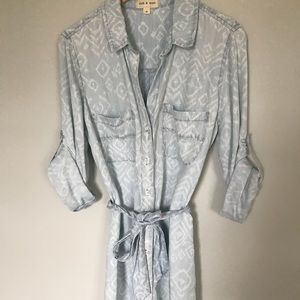 Anthropologie Cloth and Stone Ikat Chambray Dress